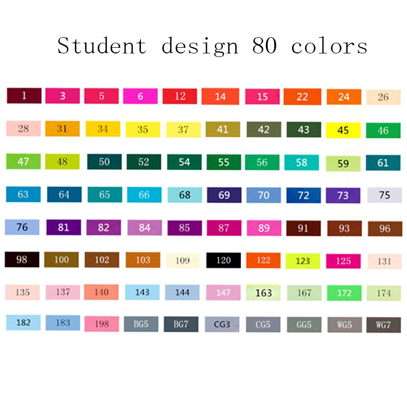 30/40/60/80 kleuren Art Markers Set Dual Head Alcohol Sketch Markers Pen Voor Manga Tekening markers Dsign Animatie Manga Trekken