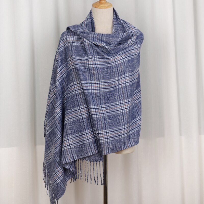 Winter Kasjmier Plaid Sjaal Vrouwen Warme Sjaal Wraps Zachte Pashmina Mannen Lange Kwasten Sjaals Dikke Deken Foulard Bandana: 9