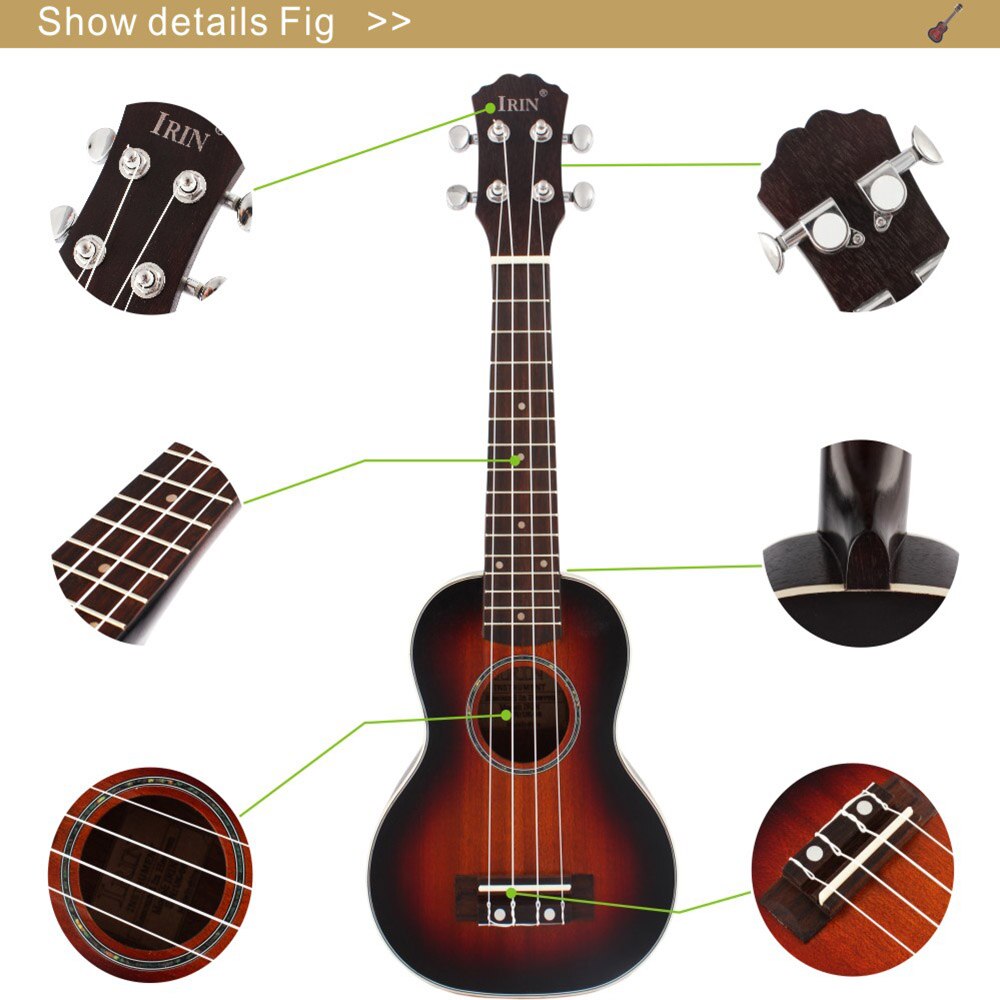 21" Ukelele Ukulele Spruce Body Rosewood Fretboard 4 Strings Stringed Instrument