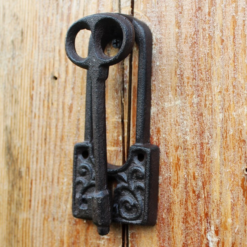 1 stk lås på dørhåndtag med drage løve messing dørknopper sikkerhed dørlås hjem hus palæ gård: Nøgle