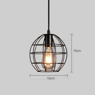 Retro industriel geometrisk sort led jern pendellamper indendørs belysning korridor restaurant soveværelse sengekasse hængelampe: E