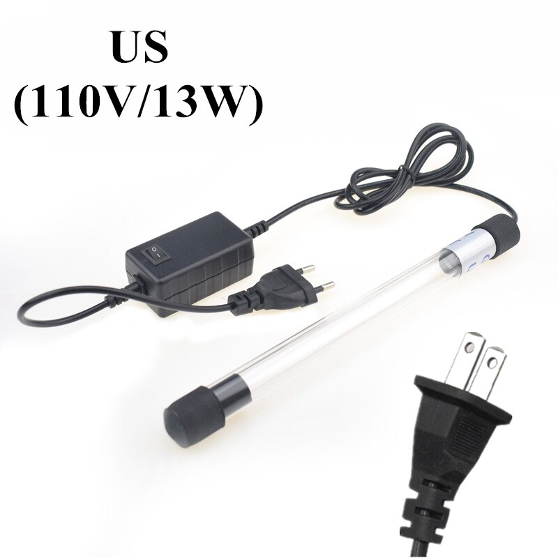 Us/Eu Plug 18-24Cm Led Aquarium Verlichting Uv Licht Sterilisator Lamp Aquatic Plant Licht Waterdicht clip On Lamp Voor Fish Tank: 10