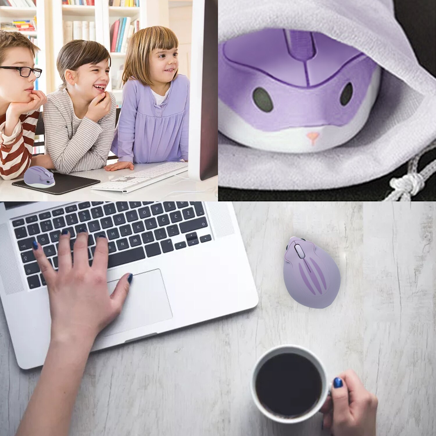 2.4G USB Wireless Mouse Cute Hamster Mini PC Mouse Office Ergonomic Gaming Mice 3D 1200DPI Optical Mause For Laptop Gamer