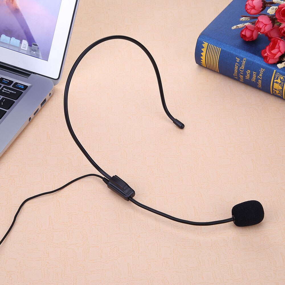 Portable 3.5mm Wired Presentation Amplifier Speaker Microphone Headset Radio Mic for connecting voice amplifier or PC microphone