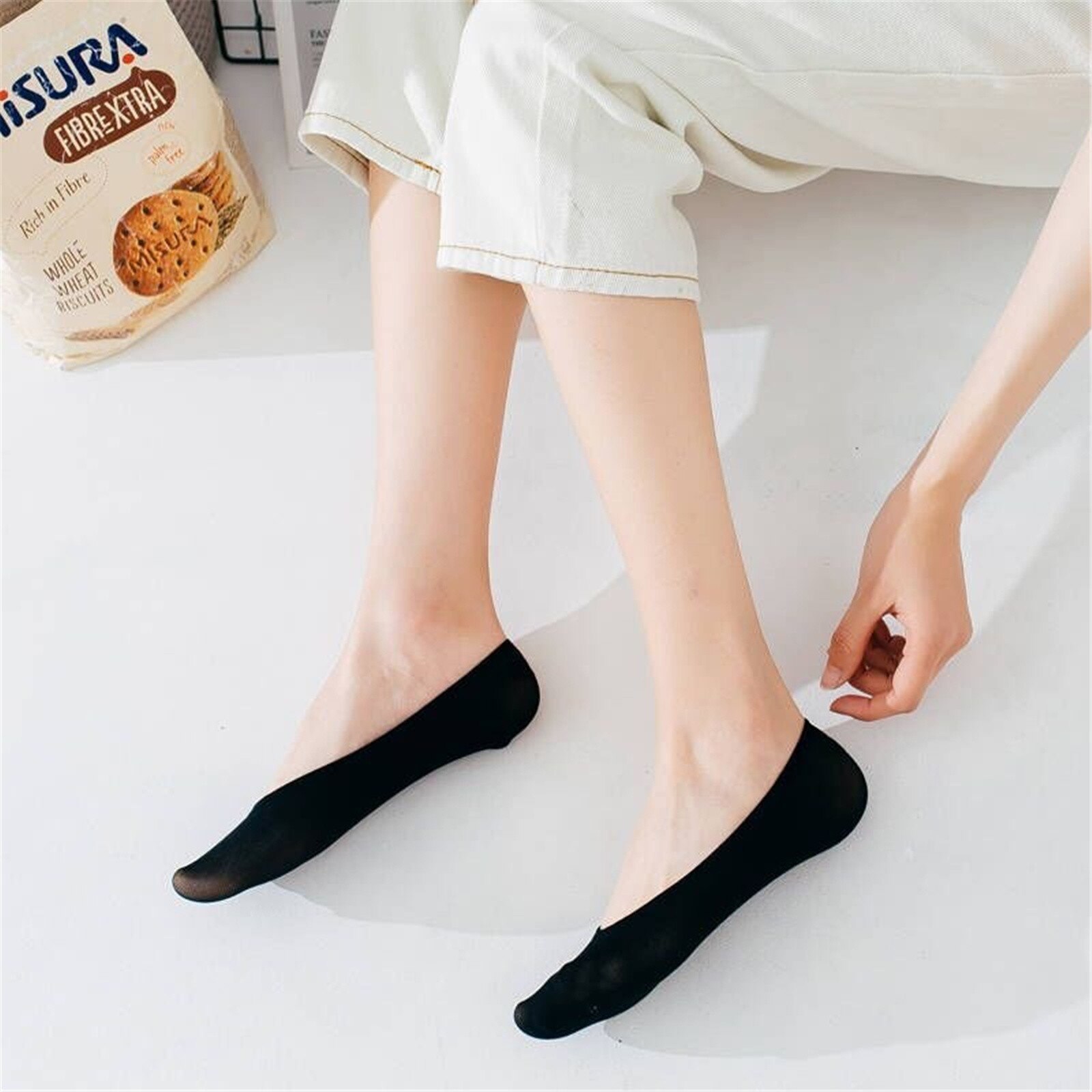 6pair Boat Socks For Summer No-slip Silicone No Show Socks For Women High Heel Shoe Liner Socks Chausette Femme Invisible