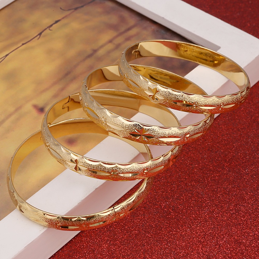 24k guld armbånd til kvinder guld dubai brud bryllup etiopisk armbånd afrika armbånd arabiske smykker guld charme armbånd