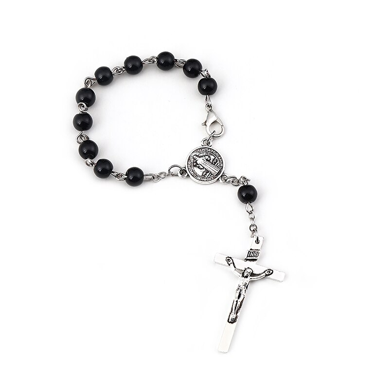 Pulseira traseira de jesus, joia 2021, tendência, coração de jesus, estátua de crucifixo, pulseira católica, presentes, liga de zinco virgem