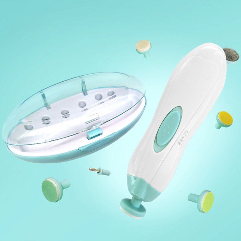 Electric Nail Clipper Baby Nail Trimmer Safe Cutter Manicure Pedicure Clipper Cutter Scissors Kids Infant Nail Care 1: Beige