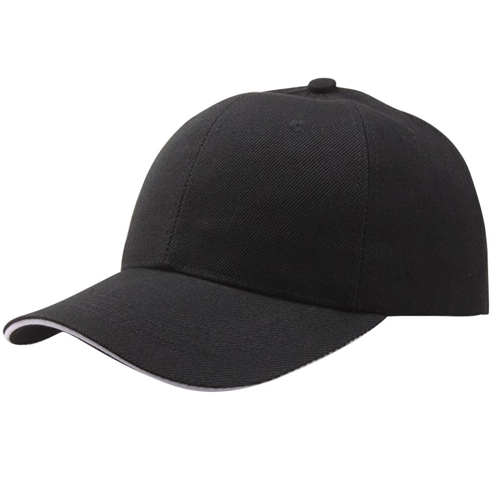Women Solid Color Baseball Cap Snapback Hat Hip-hop Adjustable Women Men Baseball Caps Outdoor Sport Travel Caps Topee: Black 