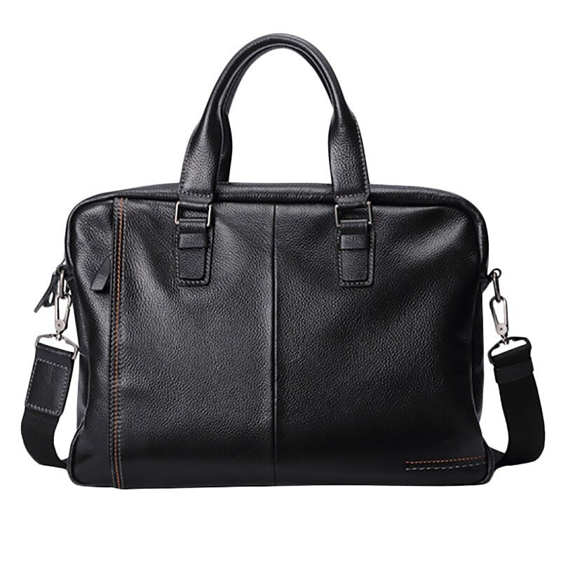 Contacts Echt lederen heren aktetas 14 inch laptoptas, casual