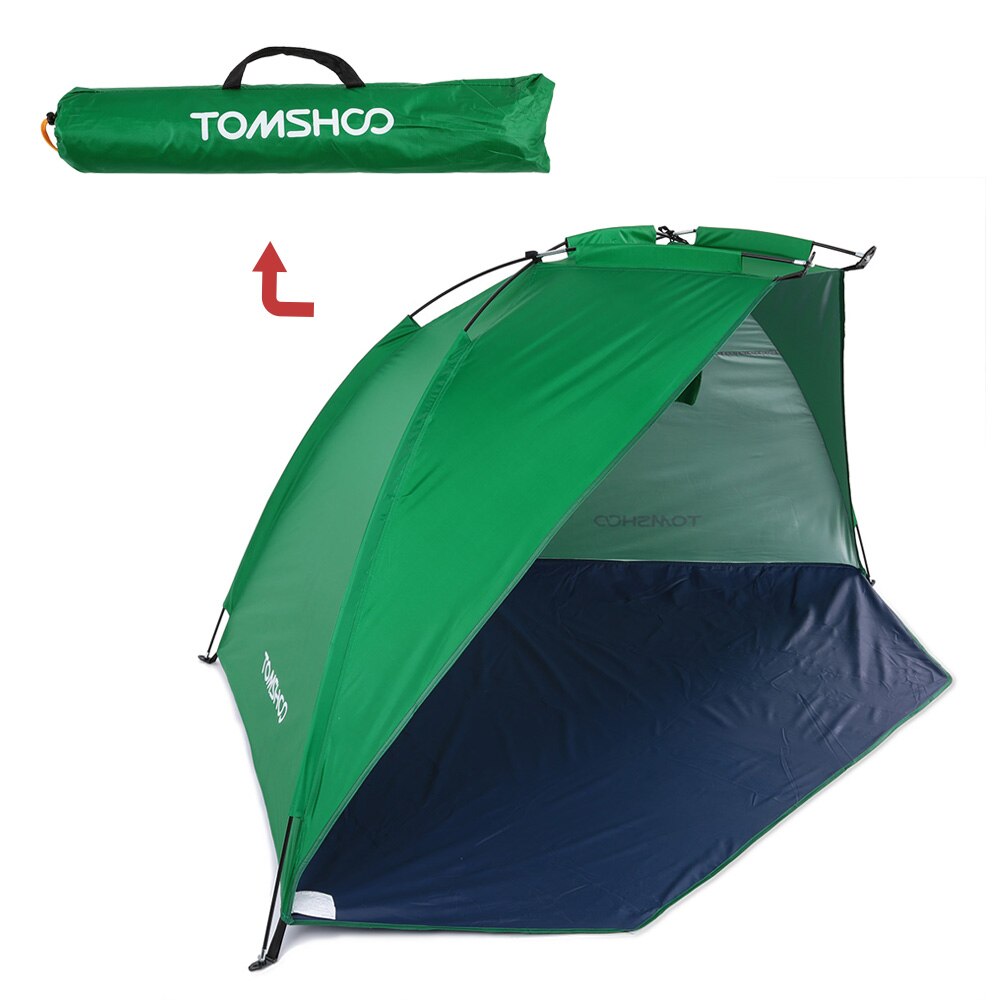 TOMSHOO Beach Tent 2 Persons Camping Tent Travel Summer UV Protection Sun Shelter Outdoor Instant Pop up Tent: Green