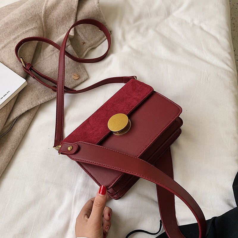 Handtas Lederen Tassen Voor Vrouwen Retro Brand Luxe Vrouwelijke Enkele Schouder Slingerde Vierkante Handtas Schouder Crossbody Vrouwen Tas