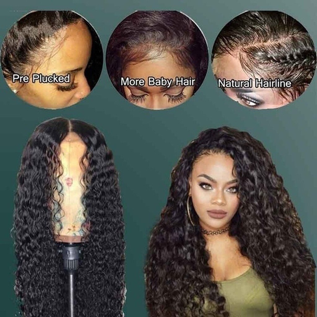 24Inch Krullend Menselijk Haar Pruik Lijmloze Lace Front Menselijk Haar Pruiken Pre Geplukt Gebleekte Knopen 150 250 Polen Pruik remy Haar