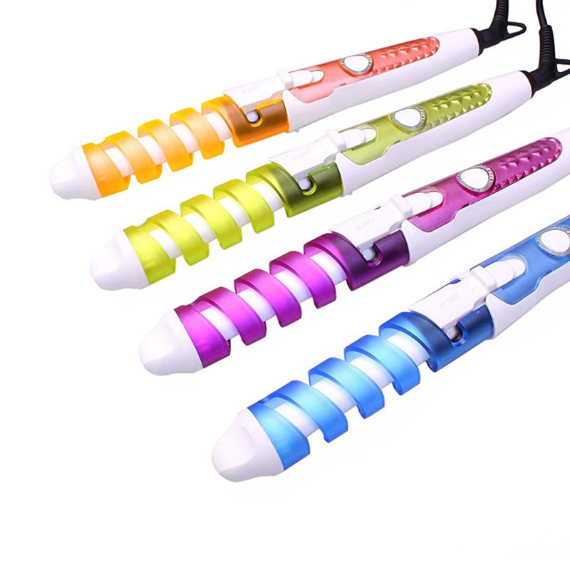 Spiral Curling iron Women's portable curling tongs Simple operation Wave curling tongs automatically rotate curling iron