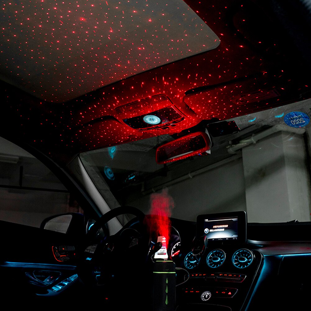 Auto Luchtbevochtiger Luchtreiniger Sterrenhemel Licht Projector Usb Draagbare Luchtbevochtiger Verneveling Essentiële Olie Aromatherapie Diffus