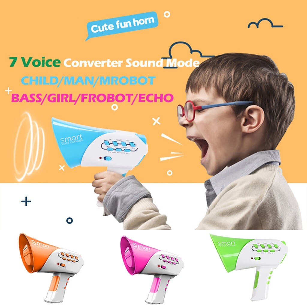 Mini Hoorn Funny Kids Luidspreker Speelgoed Multi 7 Stemmen Plastic Voice Changer Smart Speelgoed Onderwijs Speelgoed voor Kinderen # p4