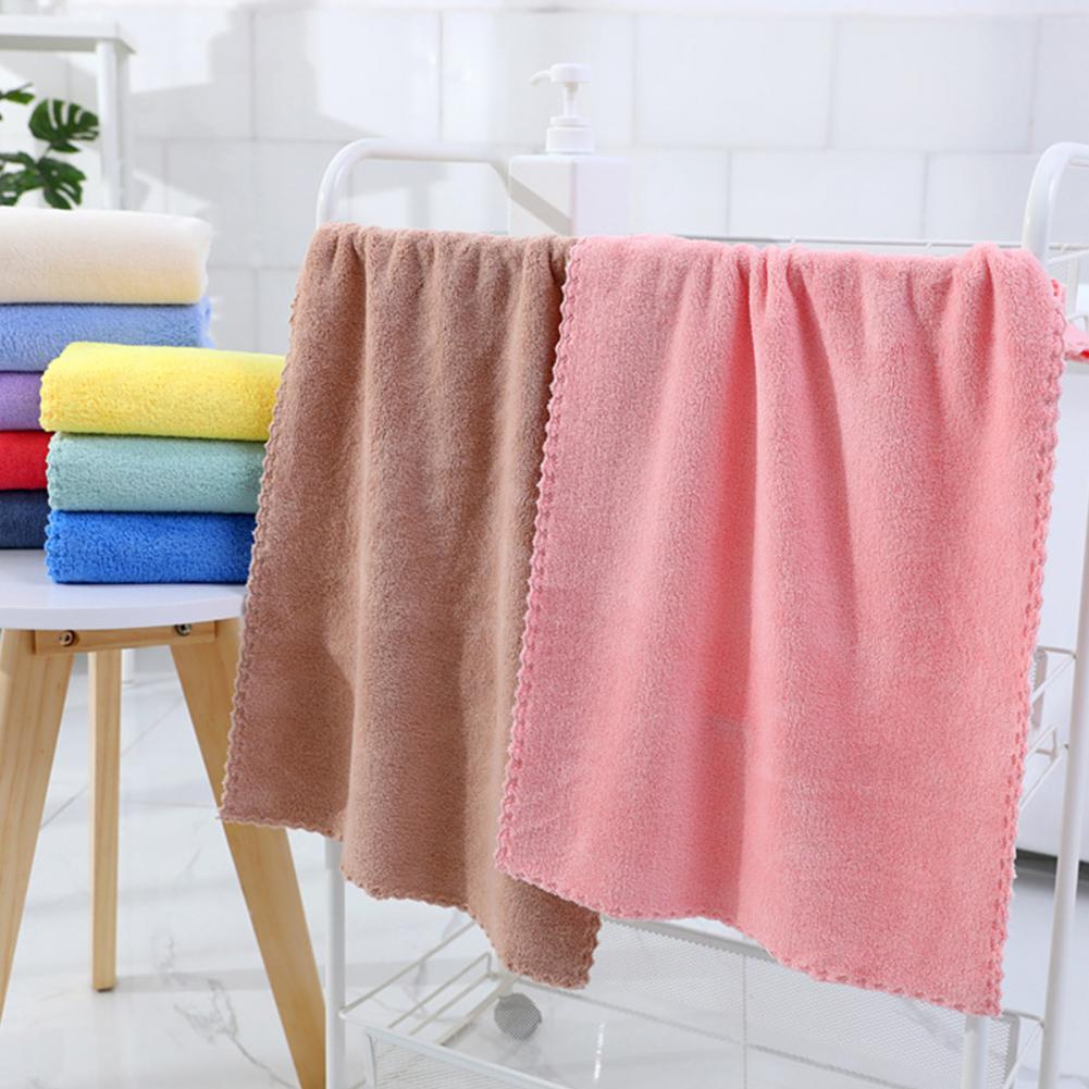 Towel Eco-friendly Anti-deform Polyester Fluffy Face Towel Supplies for Home Anti-fade Merits for Home Bathroom