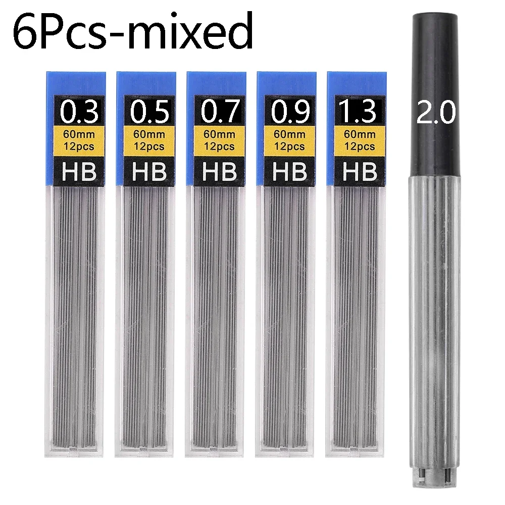 Mechanical Pencil Lead 0.3 0.5 0.7 0.9 1.3 2.0 HB Refill Leads for Plastic Metal Press Automatic Pencil Write Painting Supplies: Lavender