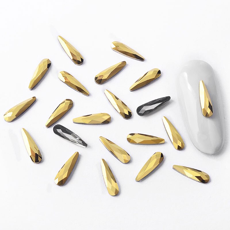 10 Uds. Crystal AB colorida gota de agua arte de uñas diamantes de imitación súper brillante 3D uñas arte en las uñas con piedras decoración gemas DIY manicura: 1155