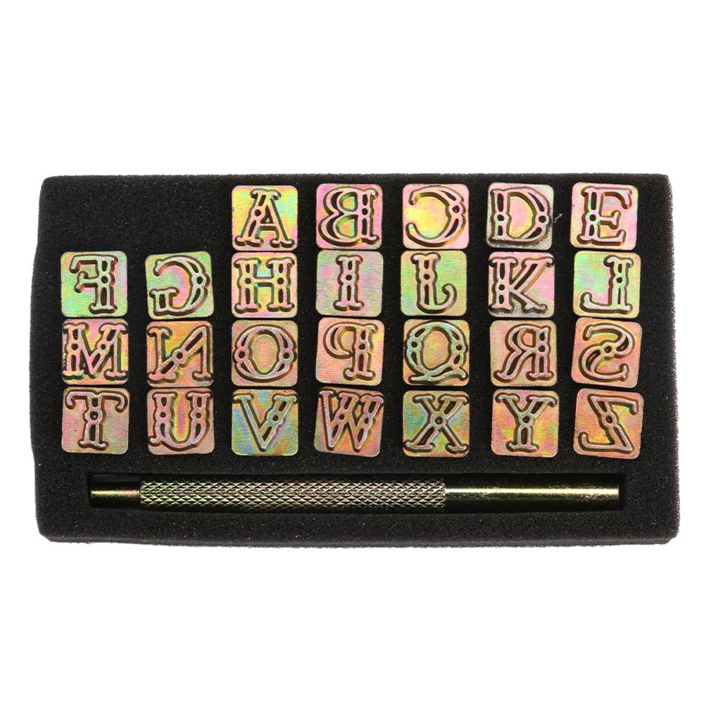 26 English Letters Symbol Set Stamps Mental Stamping Unique Marking Leather Set Tools Craft for Leather Punching Alphabet Stamps