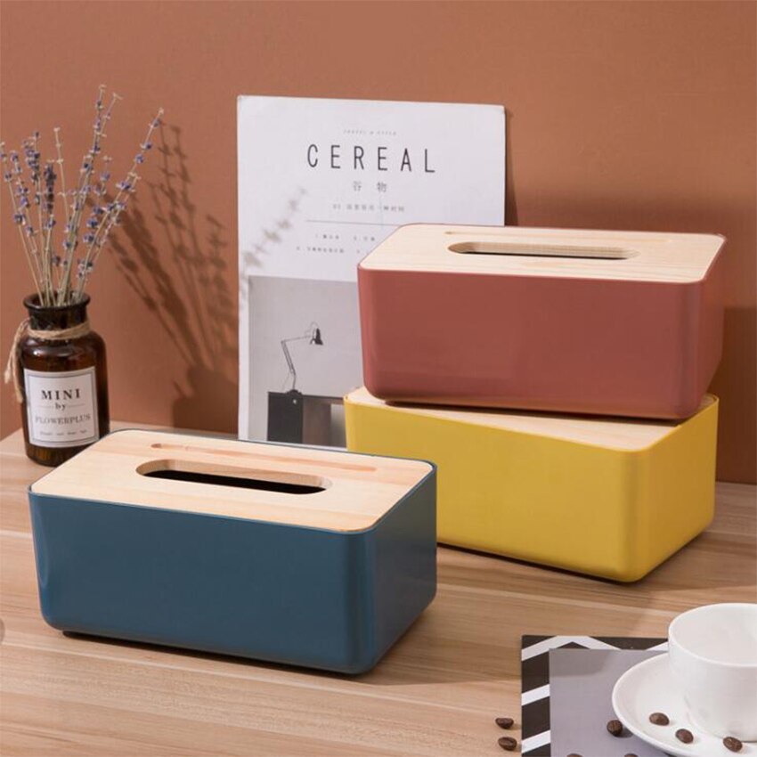 Modern Platic Tissue Box Rectangular Holder Case Toilet Paper Cover Household Paper Towel Table Storage Organizer Desk Decor
