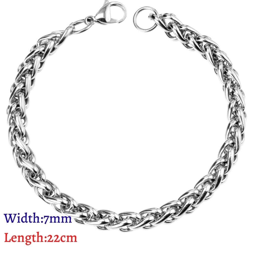 LUXUKISSKIDS-Pulseras hombre de acero inoxidable de para mujer y hombre, originales para mujer,cadenas de eslabones cubanos, pulsera de muñeca para pareja, de joyería,pulsera plata,navidad