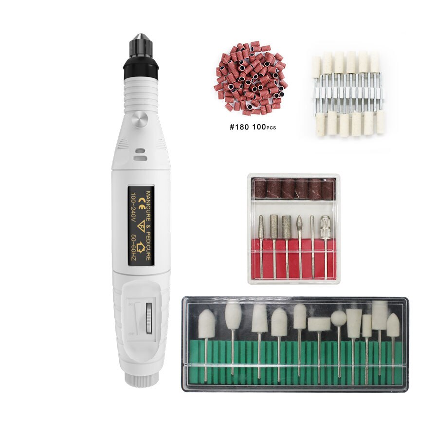 Cccist flere elektriske bore negle bits manicure og pedicure bore negle udstyr cutters til manicure maskine: 58 hvide