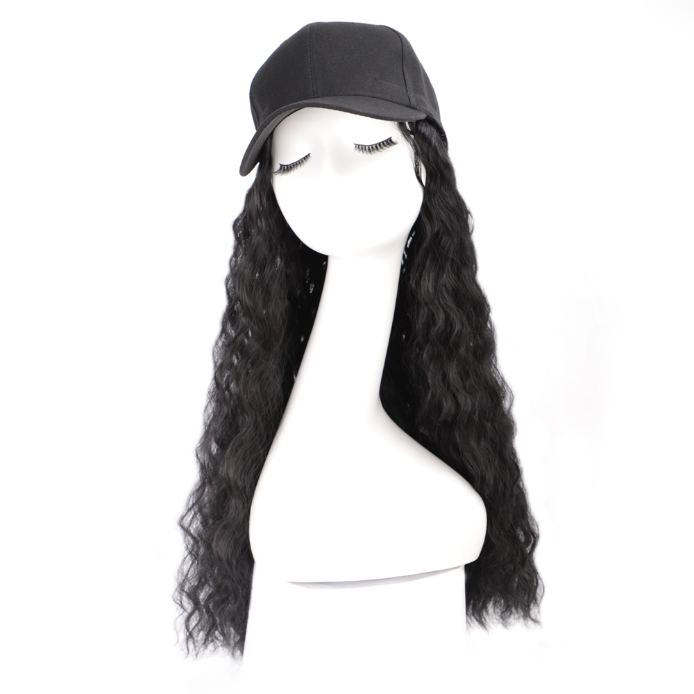 ONYX-peluca con gorro de béisbol para mujer, peluca de cabello de 22 ", gorra sintética ondulada, extensión de cabello, conexión natural, ajustable, para: K4
