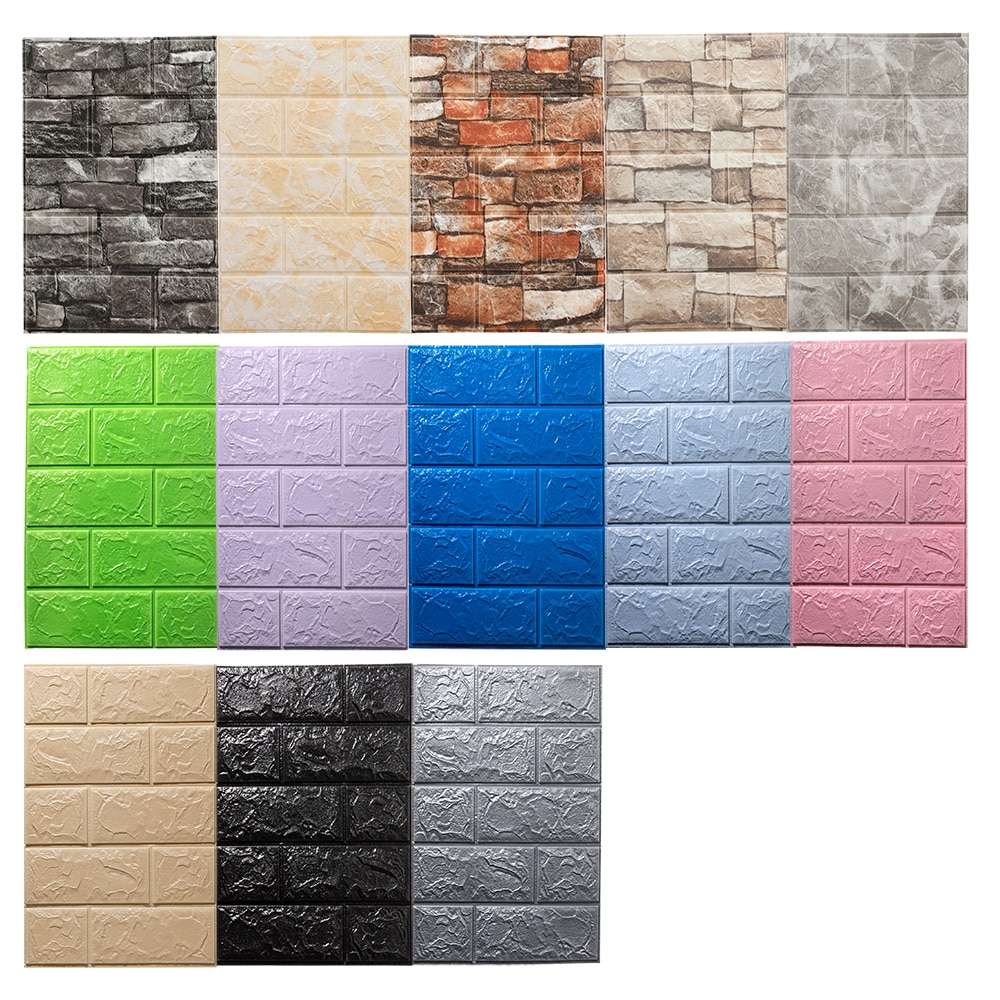 Foam 3D Wall Stickers Self Adhesive Wallpaper Panels Home Decor Living Room Bedroom House Decoration Bathroom Brick Wall Sticker
