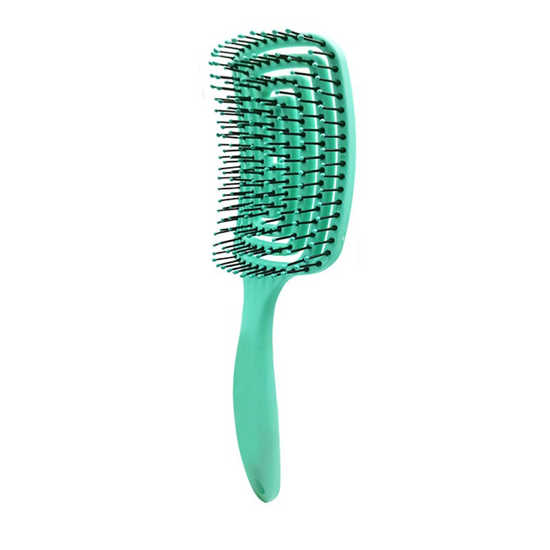 Anti klit hårbørste kvinder kvinde hår hovedbund massage kam børste & nylon hårbørste våd krøllet detangle hår børste til salon: Grøn
