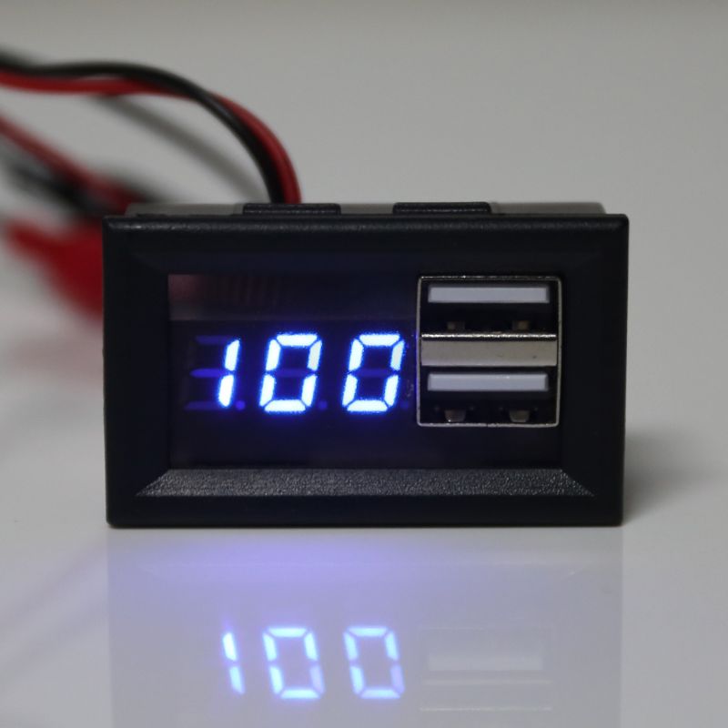 Indicateur de capacité de batterie 12V jauge de tension compteur de puissance avec QC 2.0 3.0 Charge rapide sortie USB
