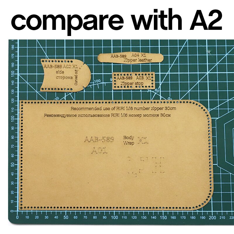 1Set DIY Kraft Paper Template Zipper Pencil Case learning Tools Leather Craft Pattern DIY Stencil Sewing Pattern
