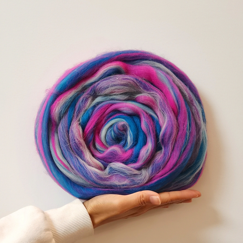 Lã misturada lã roving 50g merino misturado mão tingida lã topo arte agulha e molhado felting suprimentos agulha felting diy lã (no.12)