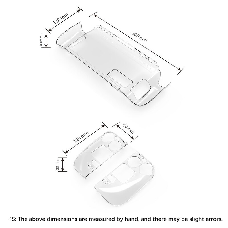 For Steam Deck Handheld Game Console Case Crystal Shell Transparent PC Split Case