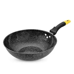 Non-stick Wok Zonder Olie Rook Gasfornuis Inductie Fornuis Universele Gietijzeren Koekenpan Potten En Pannen Wok Cast ijzer Koekenpan: Default Title