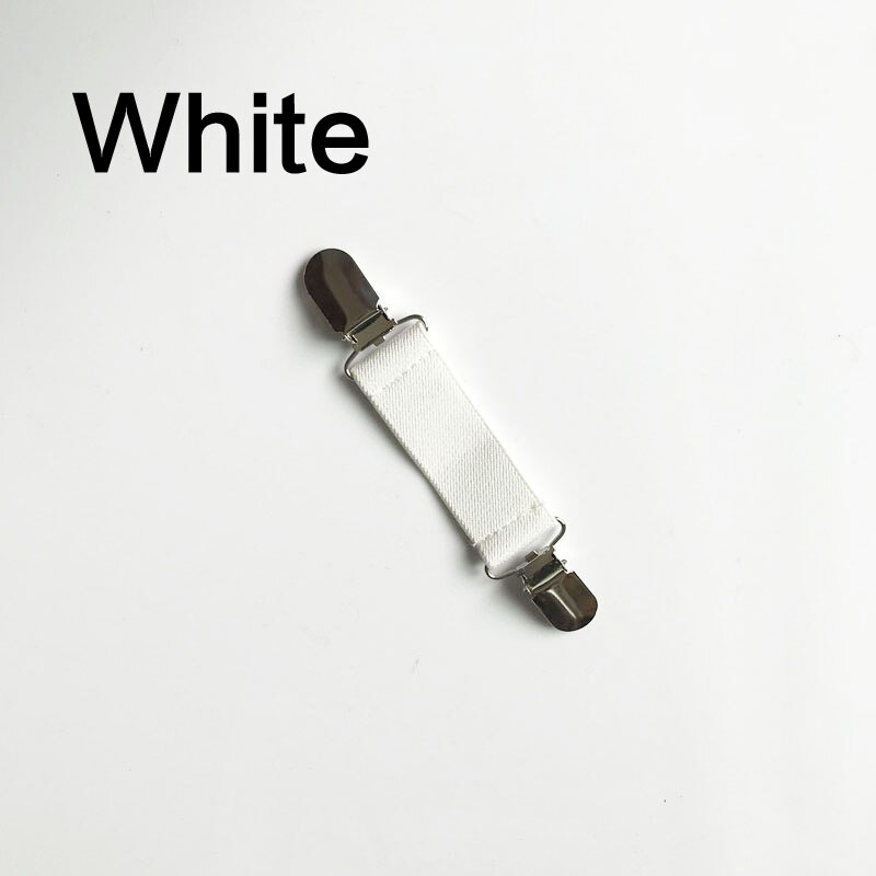 Clip en métal argenté pour robe et pantalon, vêtement, extension de ceinture, accessoire multifonction pour drap de lit fixe, canapé, 1 pièce: White