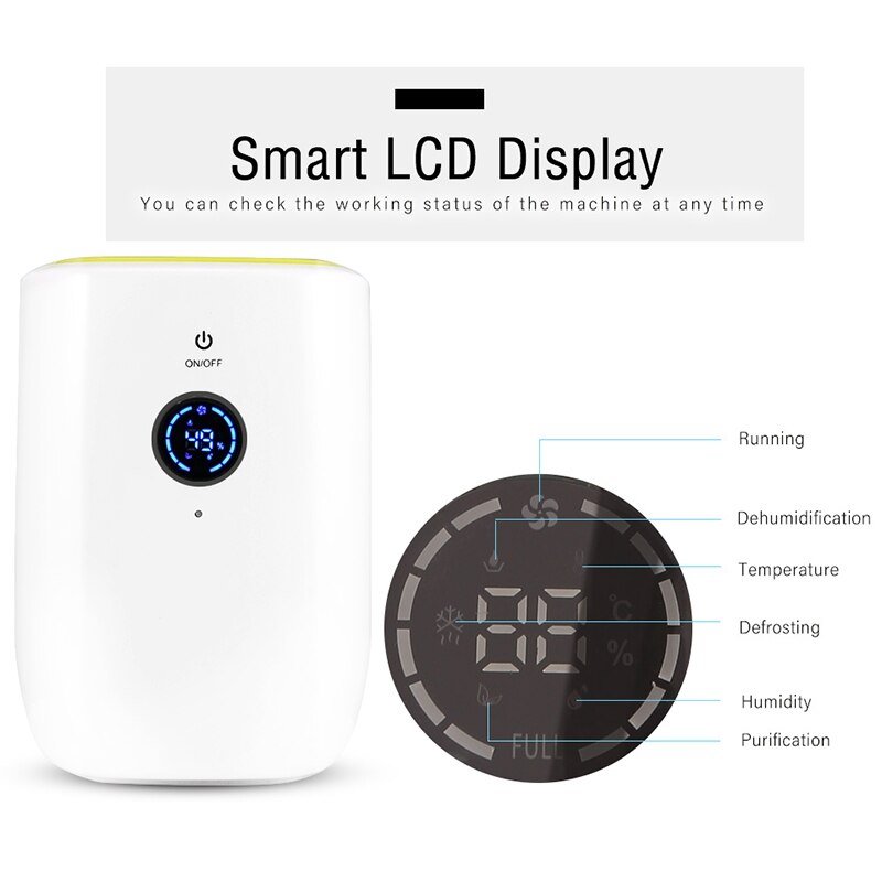 Deshumidificador de aire eléctrico para el hogar, secador de aire portátil que absorbe la humedad, con apagado automático e indicador Led, deshumidificador de aire, 800Ml