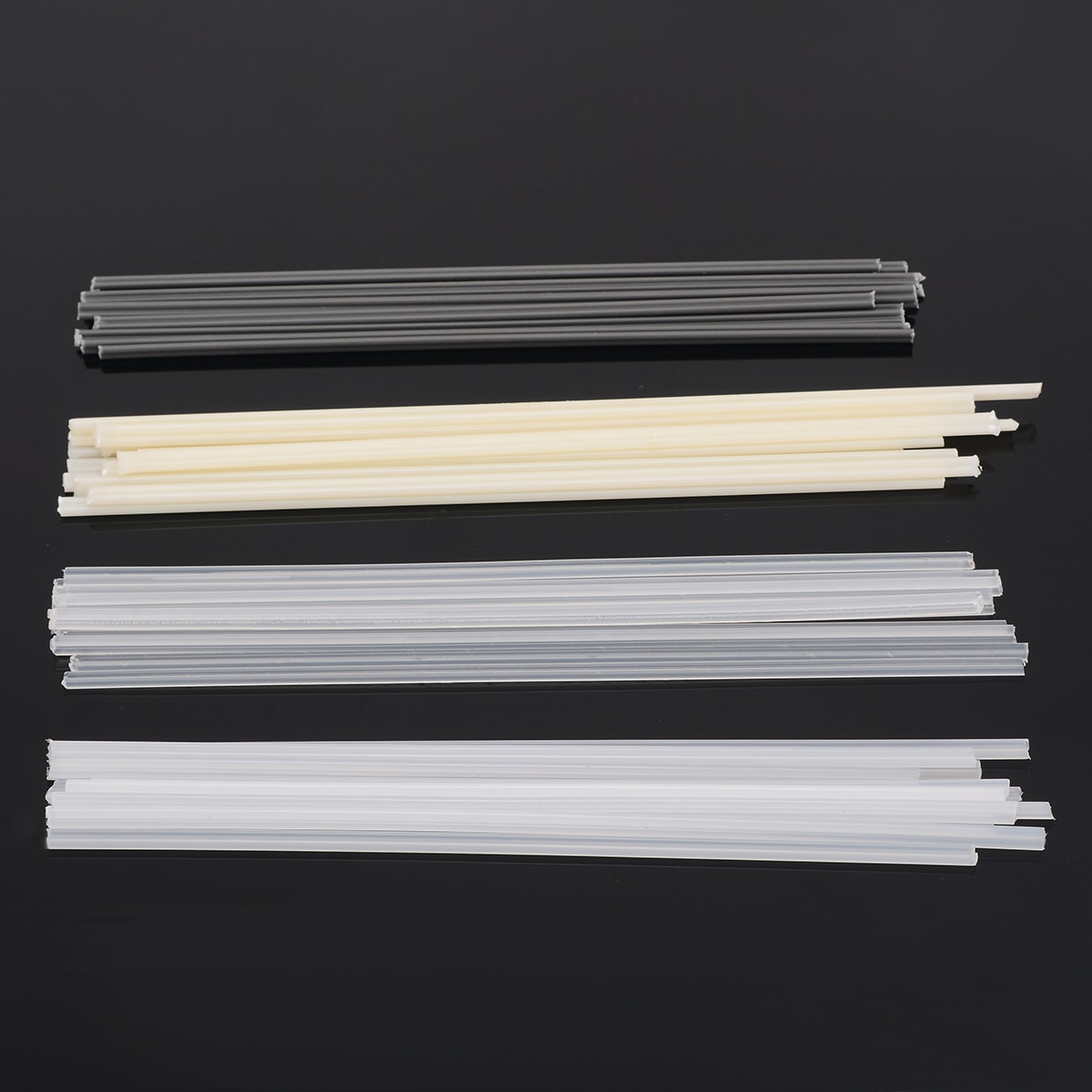 Tiges de soudage en plastique ABS/PP/PVC/PE, 50 pièces, réparation de pare-chocs, fournitures de soudage, couleur grise, blanche, noire, Beige