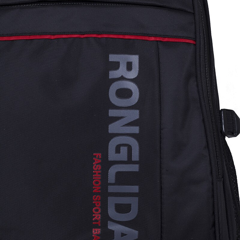 Mochila negra de Nylon de gran capacidad, mochilas escolares para estudiantes de secundaria, para hombres y adolescentes, mochila grande de estilo universitario