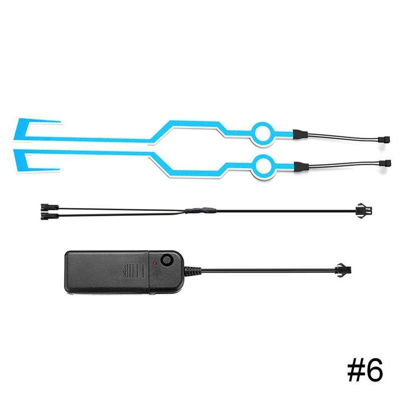 Juego de luces LED de 2 uds. Para EL casco y la motocicleta, resistente al agua, DIY, 3 modos: 6