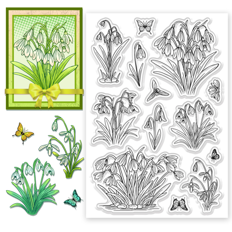 1pc Plumeria Flower Clear Stamps Flower Transparent Stamps Plants Pattern Silicone Clear Stamp Seals for DIY Scrapbooking: Red