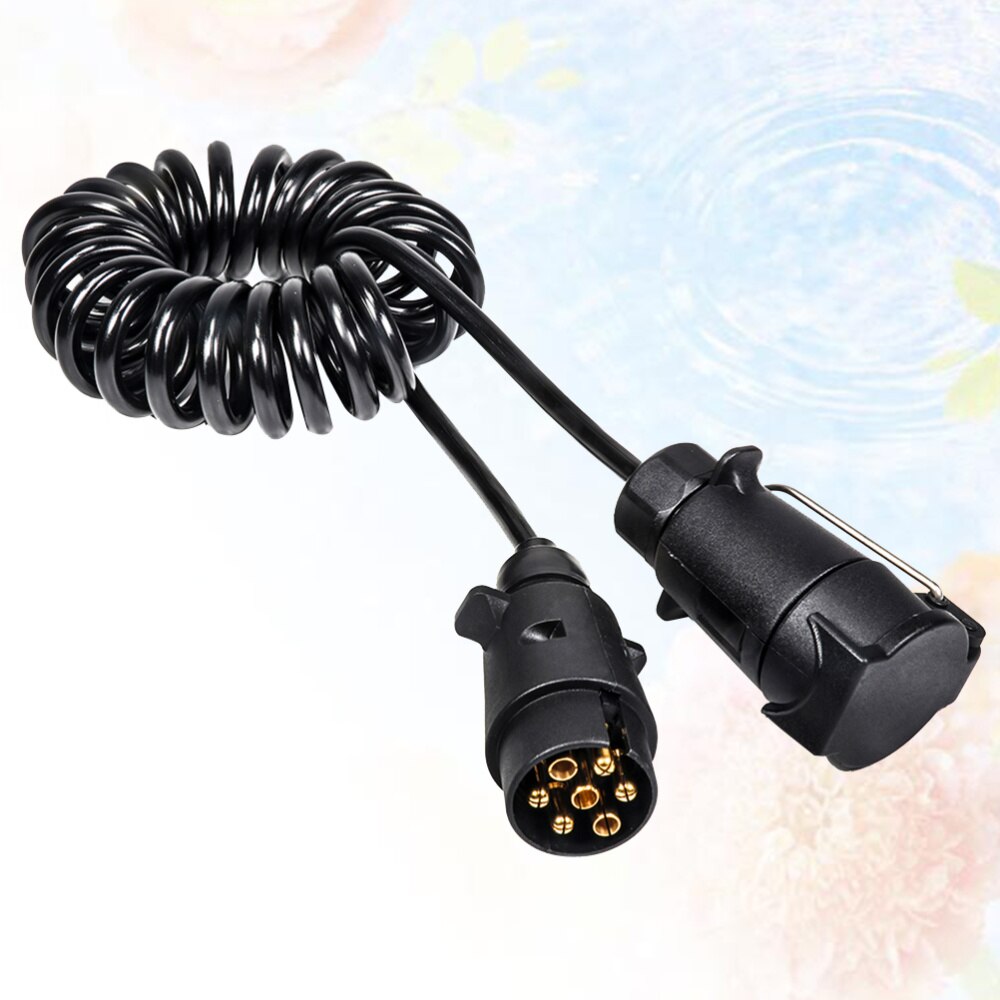 1Pc 2.5m Spring Cable 7 Way Connector Plug Socket 7 Wire Trailer Wiring 7 Pin Trailer Connector Trailer Accoessroy