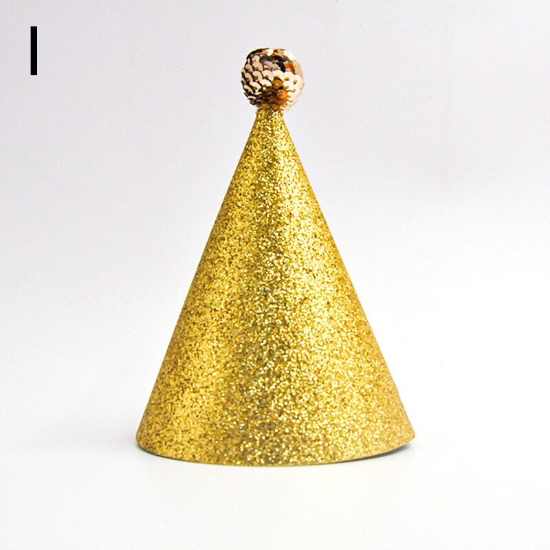 Happy Birthday Party Hats Paper Gold Sequin Birthday Cap Baby Shower Kids Adults Birthday Party Decorations Hats Supply: I