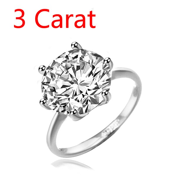 Moonrocy sølv cubic zirconia krystal løfte vielsesringe til kvinder 5 karat brud tilbehør smykker ringe: 10 / 3ct sølvfarve