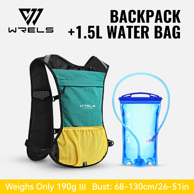 WRELS Hydrations-Rucksack mit Wasserblase, Trinkweste für Männer und Frauen, für Marathon-, Trailrunning, Radfahren und Wandern: schwarze farbe