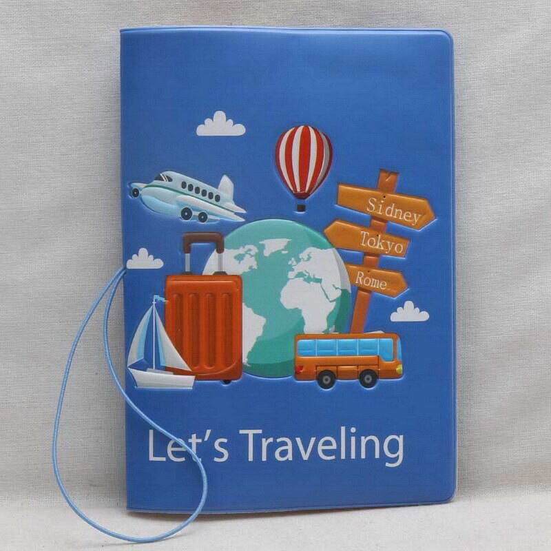 Ha en fin tur passholdere menn/kvinner reise pass dekselveske pvc skinn 3d deksel på passet for reise: 8