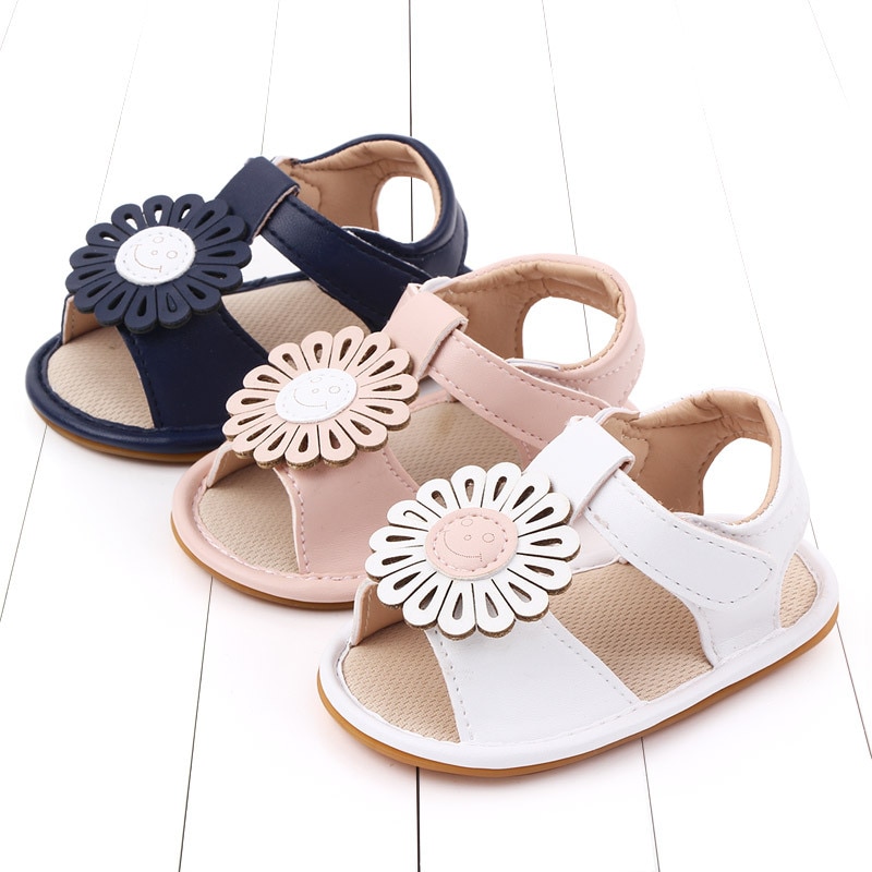 Chaussures de princesse en cuir PU pour bébé fille de 0 à 18 mois, avec fleurs, semelle souple, premiers pas, printemps et été