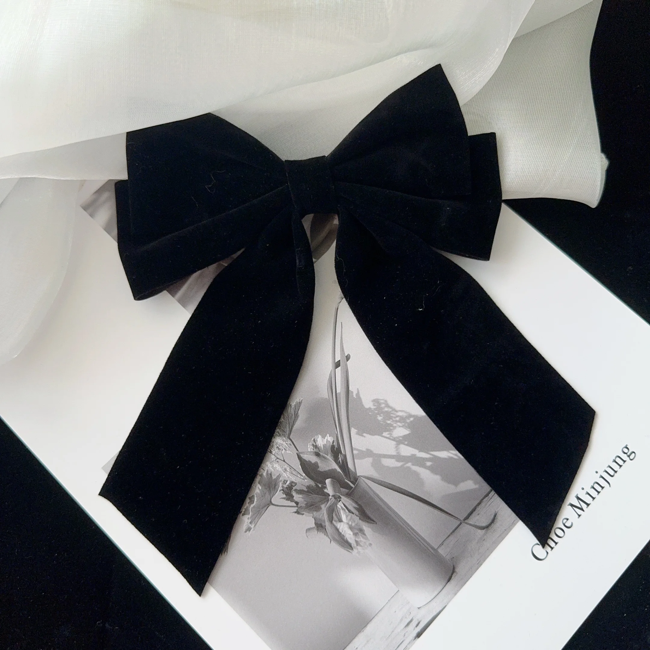 6 estilos de pinzas largas de satén con lazo grande para niñas, pinzas para el pelo para la cabeza trasera, color rojo Internet con el mismo temperamento, accesorios elegantes para el cabello