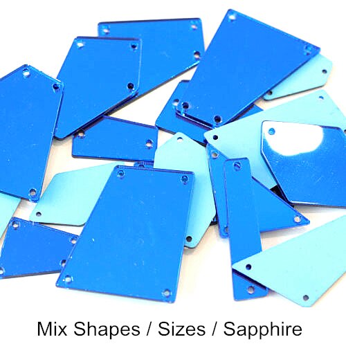 gemischt Größe Farben Acryl Spiegel NäHenne Auf Strass Unregelmäßigen Steinen Kristall Strass DIY F0209: P05 Saphir