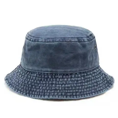 Kvinner retro denim vasket bøttehatt bomull sammenleggbar fiskerhatt menn utendørs solkrem fiske jakthatt strandhatt: Militærgrønn